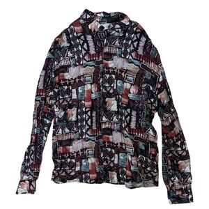 ASOS Design 90s Inspired Vintage Print Button Down Shirt